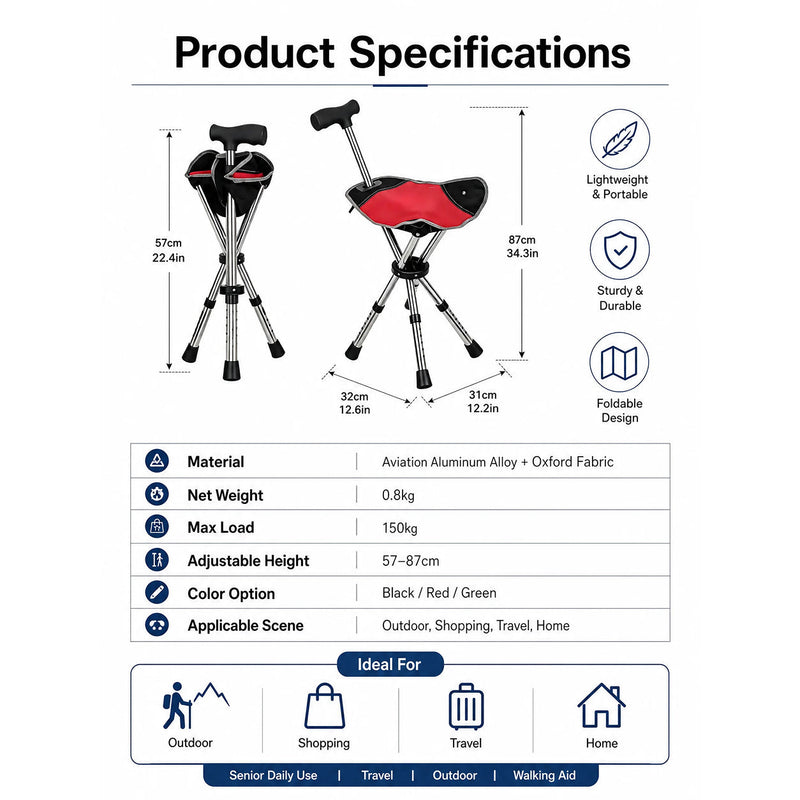 CanexMate Folding Cane Chair