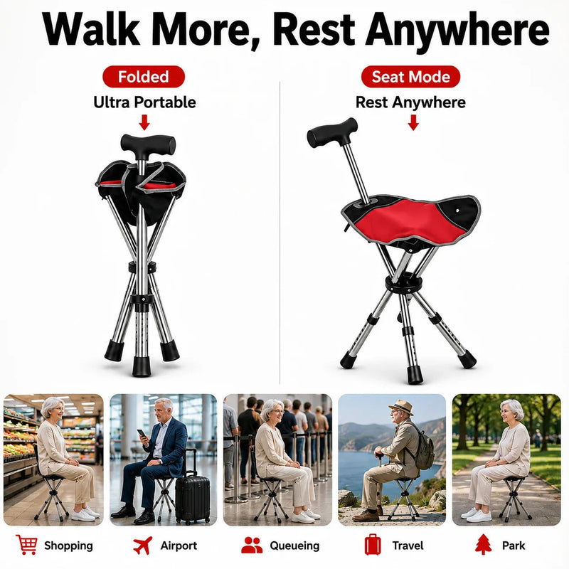 CanexMate Walking Stick With Seat