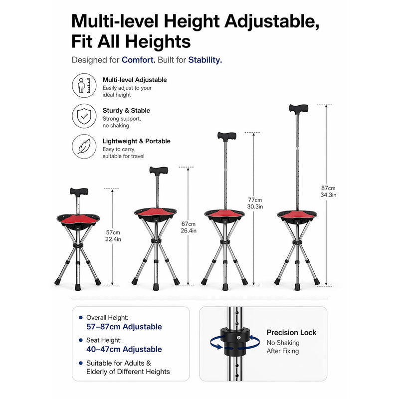 CanexMate Walking Stick With Seat