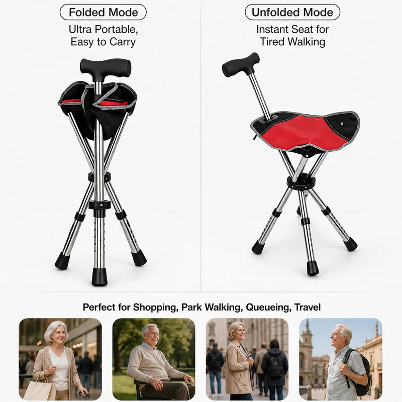 CanexMate Walking Stick With Seat