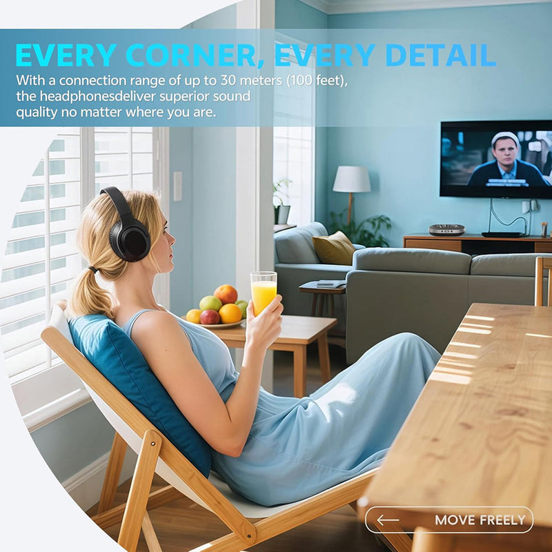 CozeTone V2 TV Headphones For Seniors